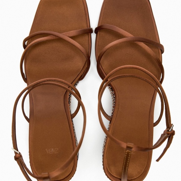 Zara limited edition rhinestones platform heeled sandal - Picture 2 of 9